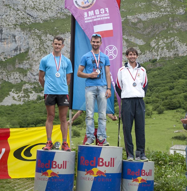 Podio masculino del Km Vertical 2011